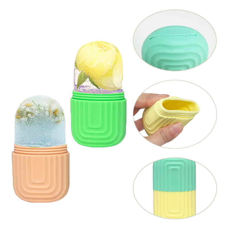 Face Skin Care Facial Ice Mold Cold Therapy Silicone Cooling Facial Massage Ice Roller for Eye Face Body