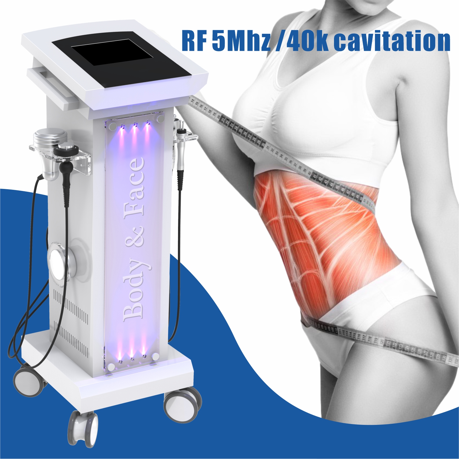 Promotion Vertical 6 in 1 Body-slim Skin Tightening Bio Brush Face Lift 80k Cavit Machine 30 k