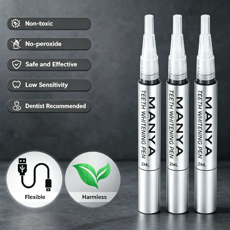 Professional 16 LED Light Wireless Teeth Whitening Kit Rechargeable PAP+ Non Peroxide Gel Home Use Dental Bleaching Set MANYA