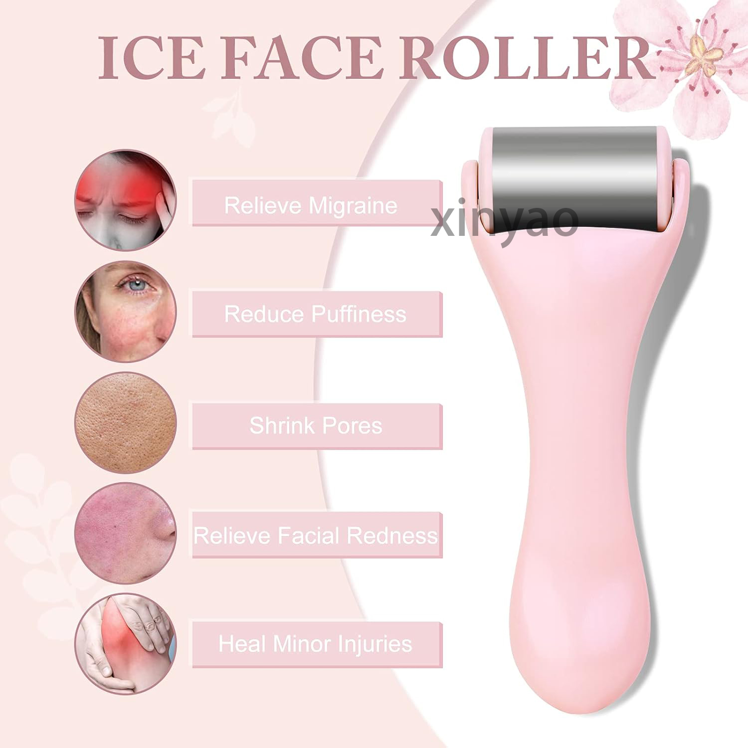 Custom Logo Stainless Steel Face Ice Roller for Cooling Facial Skin Care Orthotic Reduce Puffiness Headaches Irritation Relief