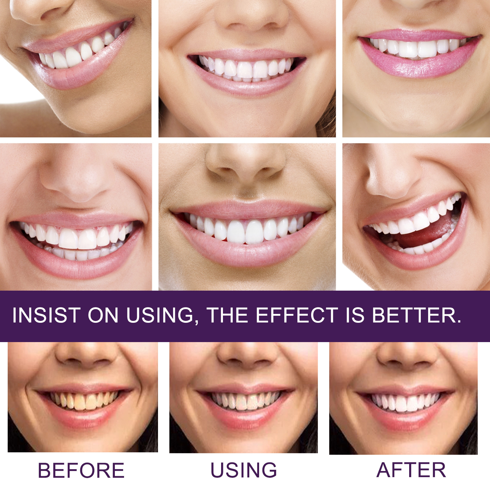 OEM ODM EELHOE V34 Purple Corrector Teeth Whitening Toothpaste 60g Tube Natural Mint Scent Tooth Paste for Yellow Teeth