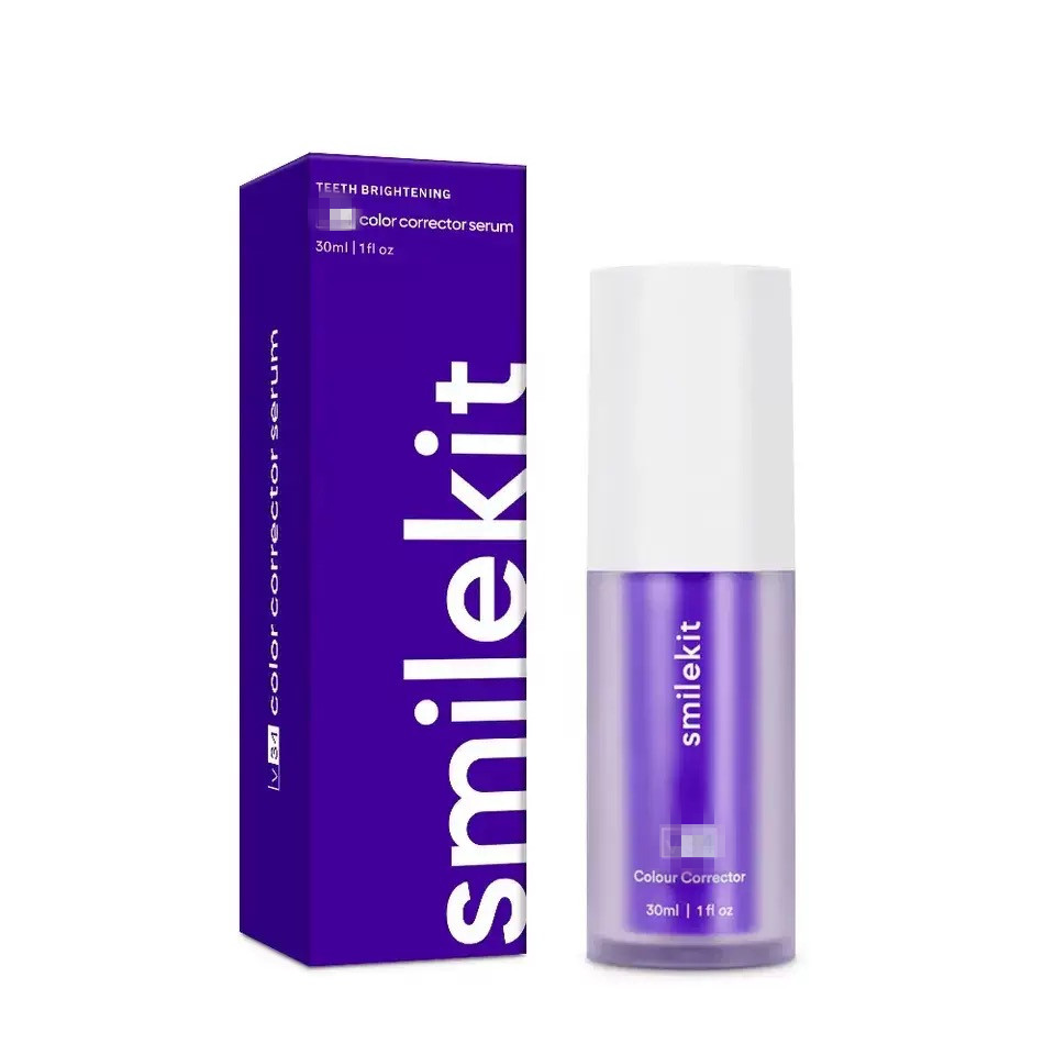 Wholesale Oral Care Custom 30ml Natural Fluoride Free Colour Corrector Purple Whitening Teeth Whitening Mousse Toothpaste