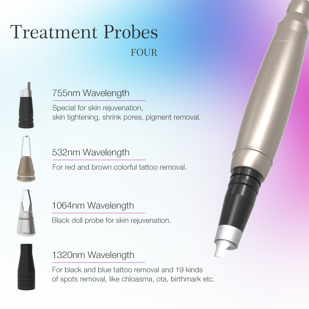 Picoking EL500 Portable Picosecond 532nm 755nm 1064nm Pigment Tattoo Laser Removal Machine for Pico Sale