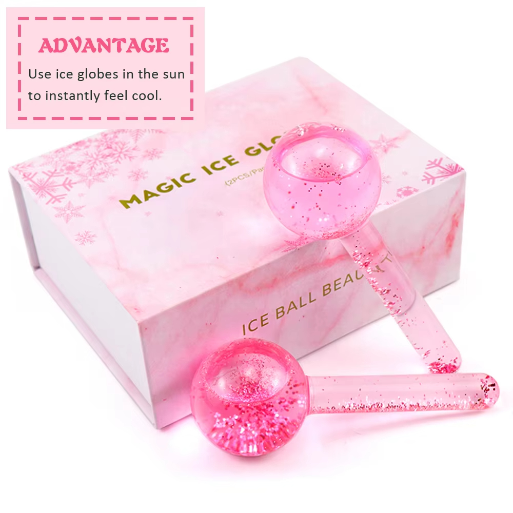 Glitter Ice Globes Cooling Face Roller Ball Beauty Massage Tools Facial Ice Roller