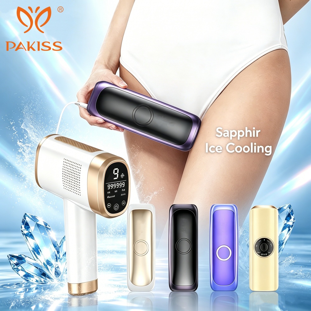 PAKISS 510K Custom OEM ODM Sapphire Ice Cooling IPL Hair Removal Device Permanent Painless Laser Hair Removal Machine