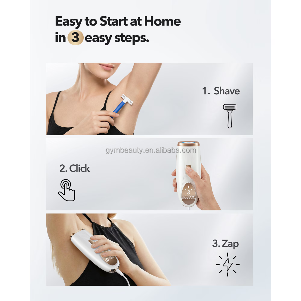 Hot Selling Portable Painless LPL Hair Removal Machine Handheld Ice Cool Epilator for Daily Household Use