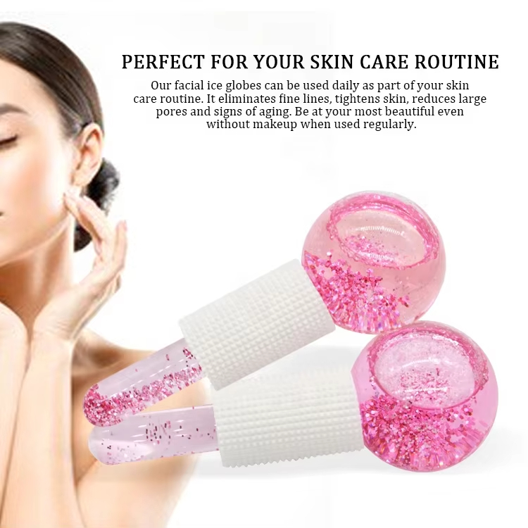 Glitter Ice Globes Cooling Face Roller Ball Beauty Massage Tools Facial Ice Roller