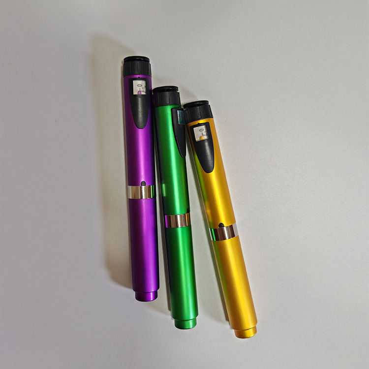 Metal Reusable V2 0-60IU Injection Pen With Pen Case Adjustable 3ml Cartridge Injector Pen Different Colors