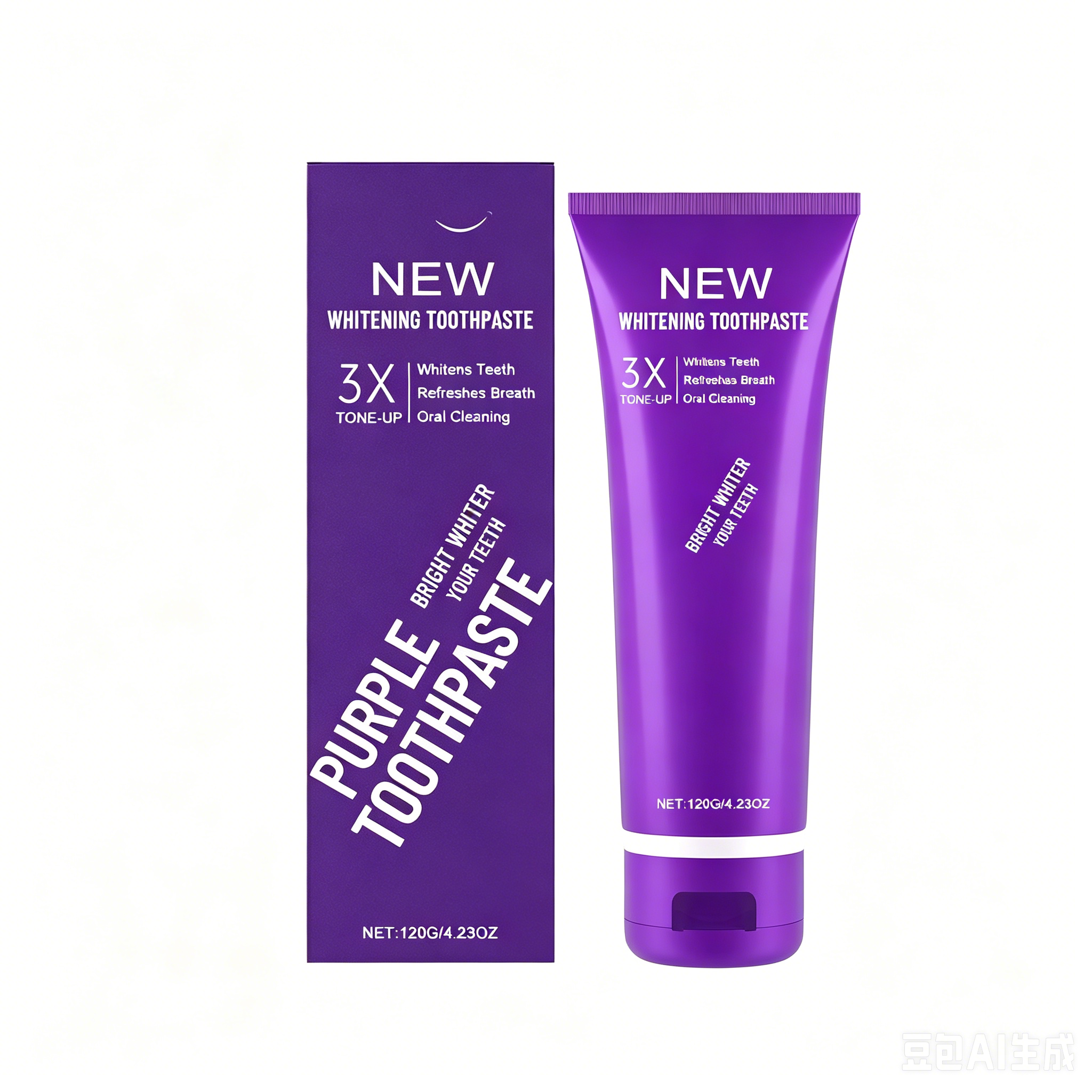 Popular Purple Toothpaste for Teeth Whitening Sensitive Tooth 120ml Mint Flavor Color Corrector Serum