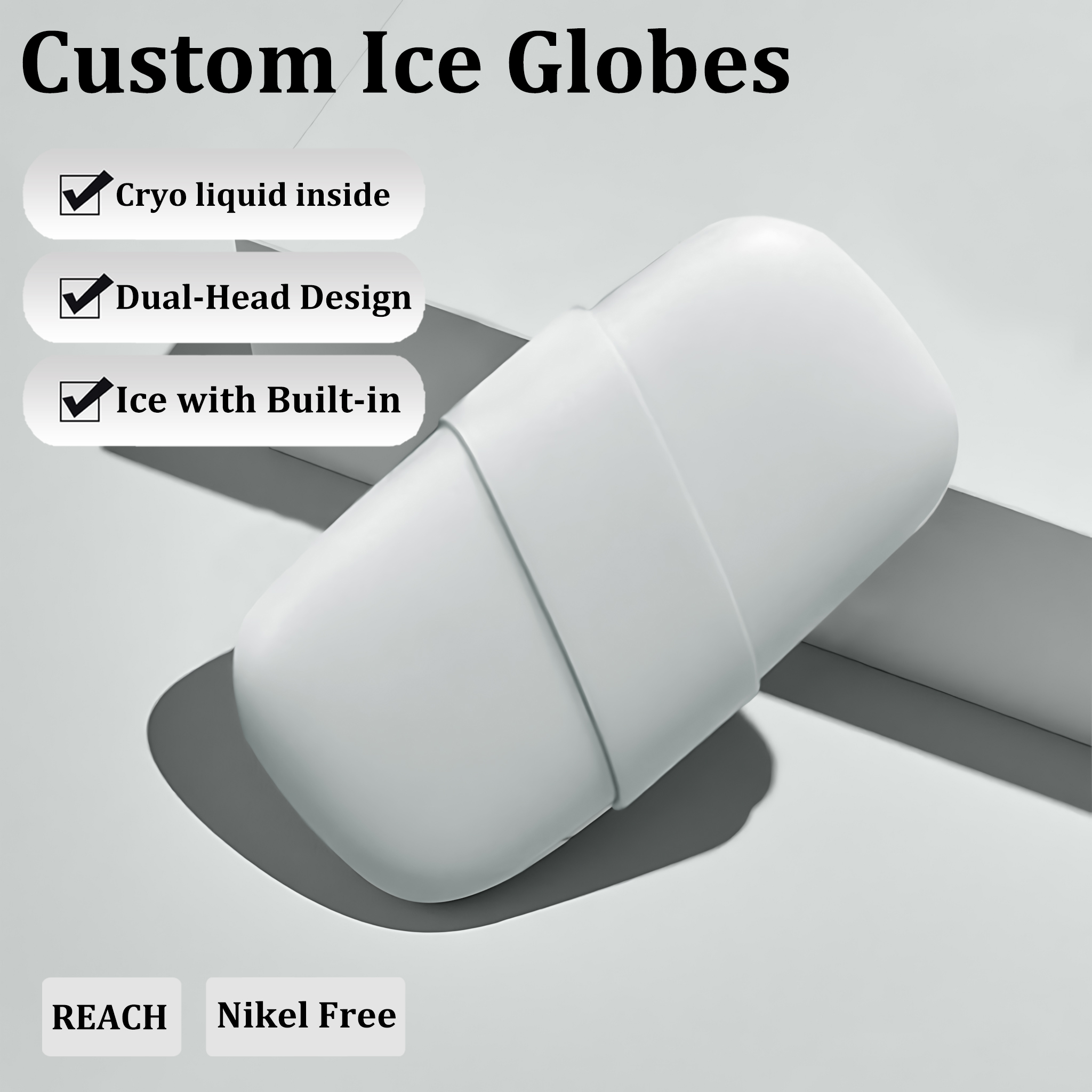 Custom Daily Home Use Cooling Facial & Body Massage Ice Roller with Wrinkle Remover and Skin Rejuvenation Features
