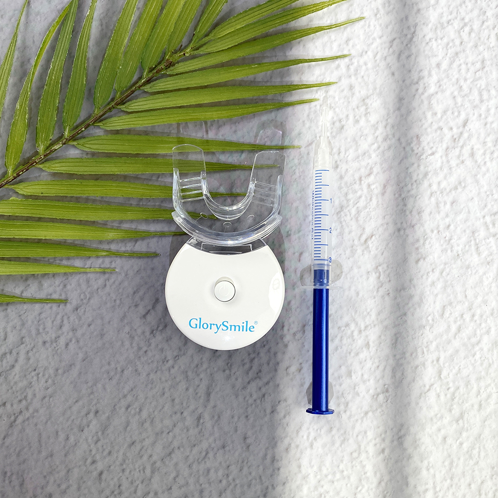 Dental Grade Home Use Teeth Whitening System 5 LED Blue Ray With Timer Device PAP Gel Fills Syringe Bleaching Kit