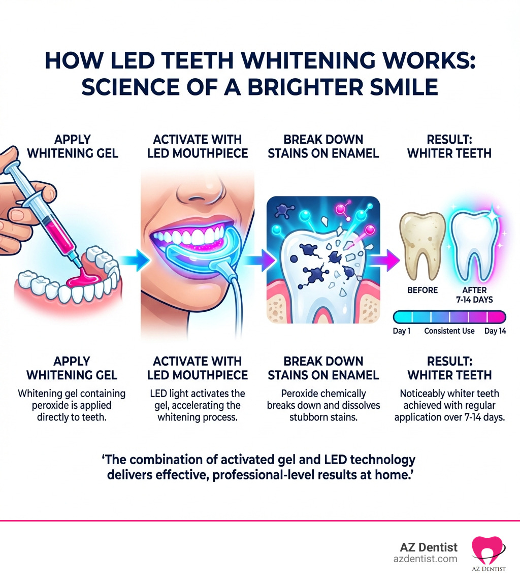 Advanced Home Laser LED Teeth Whitening Kit Strong Stain Removal Gel Bright Smile 7-Day Sensitive Teeth Safe Plastic