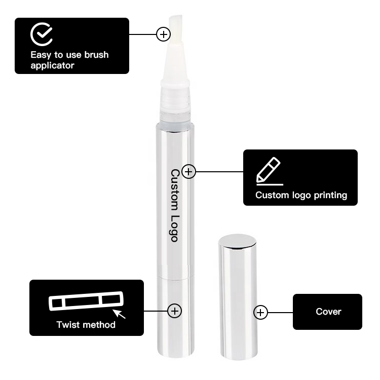 Laser Engraving Private Logo Teeth Whitening Pen HP, CP, PAP Plus Effective Syringe Gel Pen