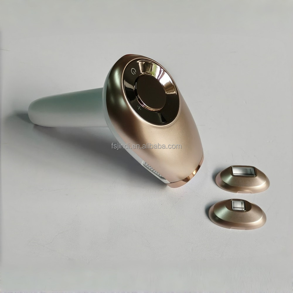 Premium Gold Color Fast Flash ICE Cooling IPL Hair Removal With Big LCD Touchable Screen Painless Hair Epilator With Two Heads