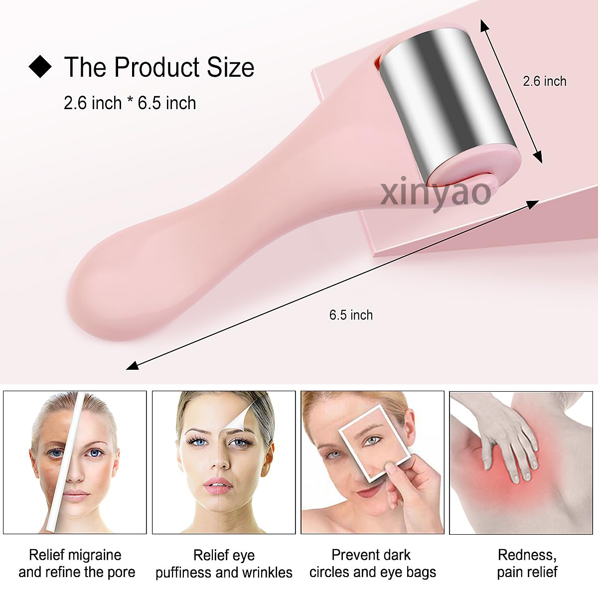 Custom Logo Stainless Steel Face Ice Roller for Cooling Facial Skin Care Orthotic Reduce Puffiness Headaches Irritation Relief