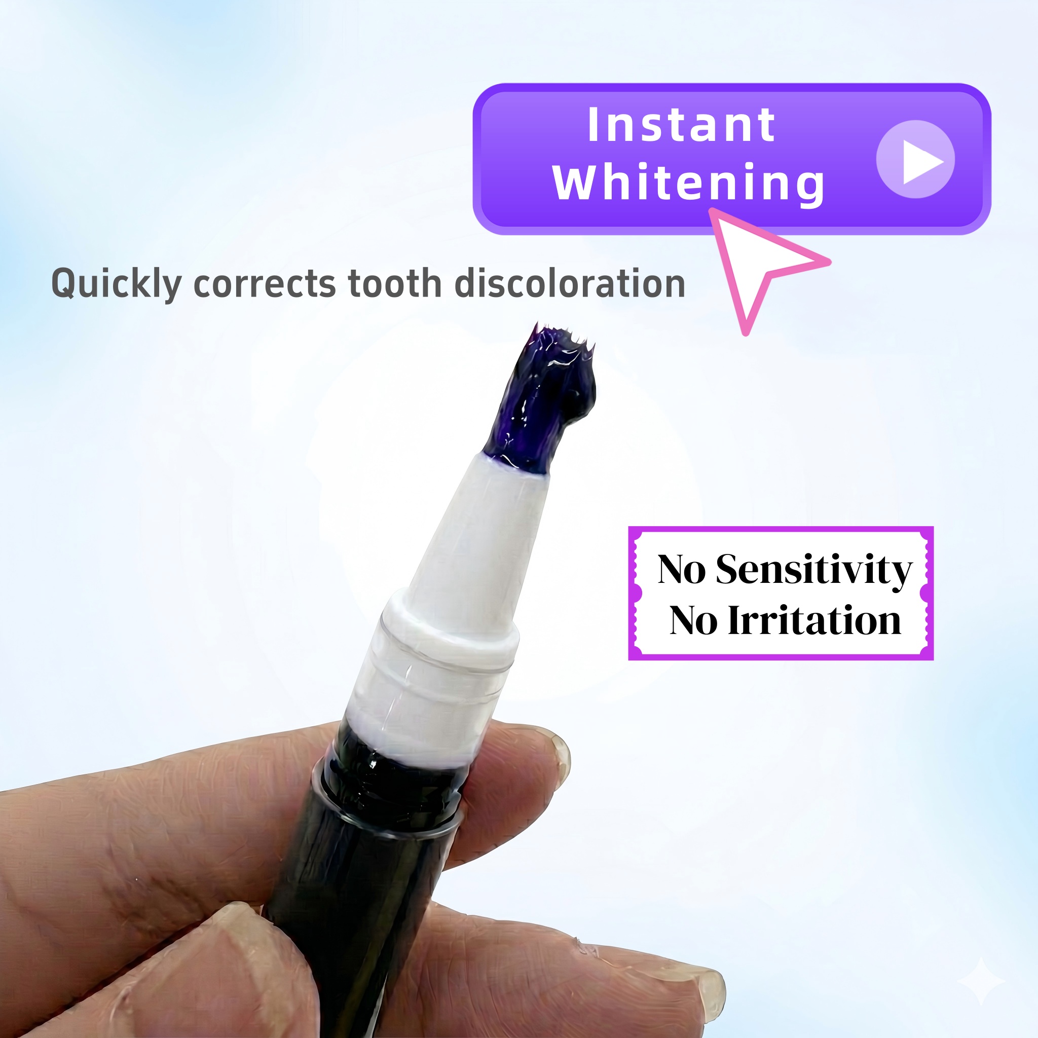 Purple Teeth Whitening Pen V34 Instant Color Correction No Sensitivity PAP Teeth Whitening Factory