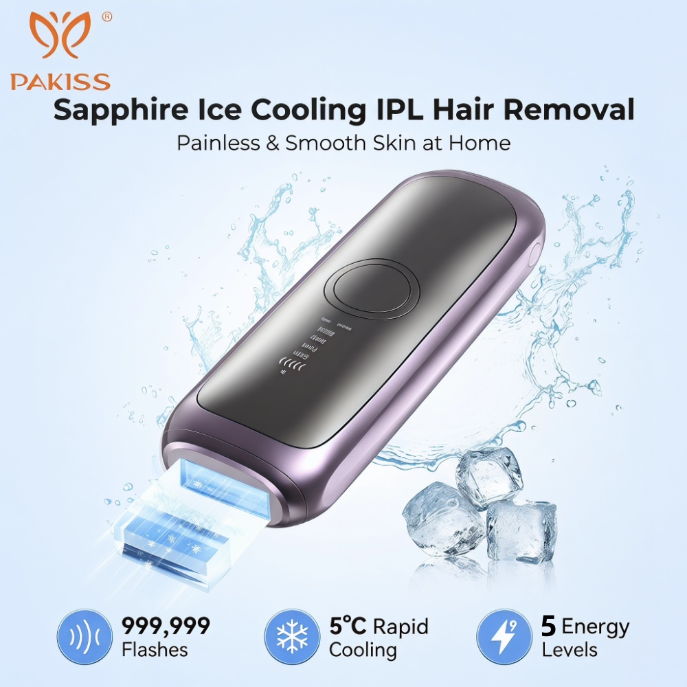PAKISS 510K Custom OEM ODM Sapphire Ice Cooling IPL Hair Removal Device Permanent Painless Laser Hair Removal Machine