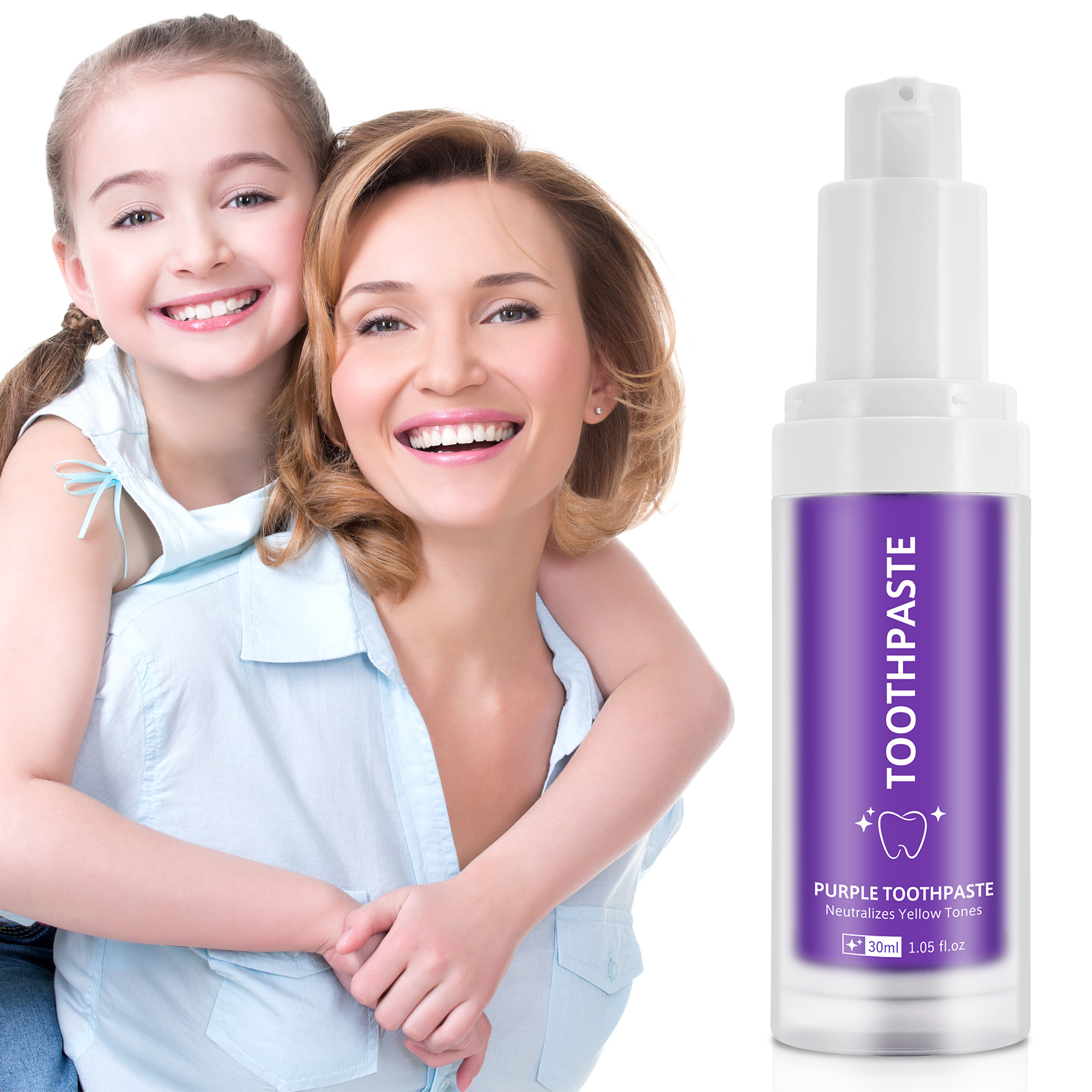 Wholesale Hot Sale 30ml Purple Foam Remove Stains Dental Colour Corrector Teeth Whitening Toothpaste