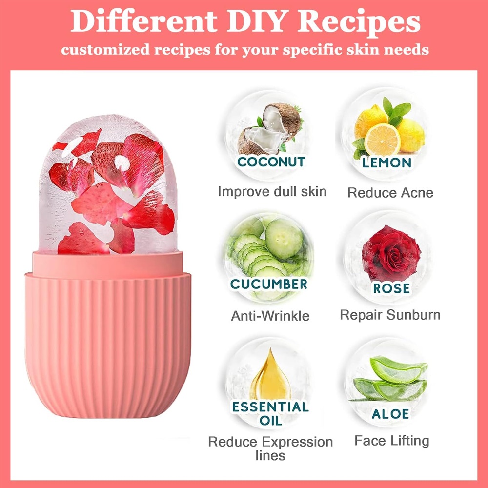Beiqili Silicone Ice Cube Facial Contouring Ice Mold Roller 5 Colours Frozen Face Massager 105g for Beauty