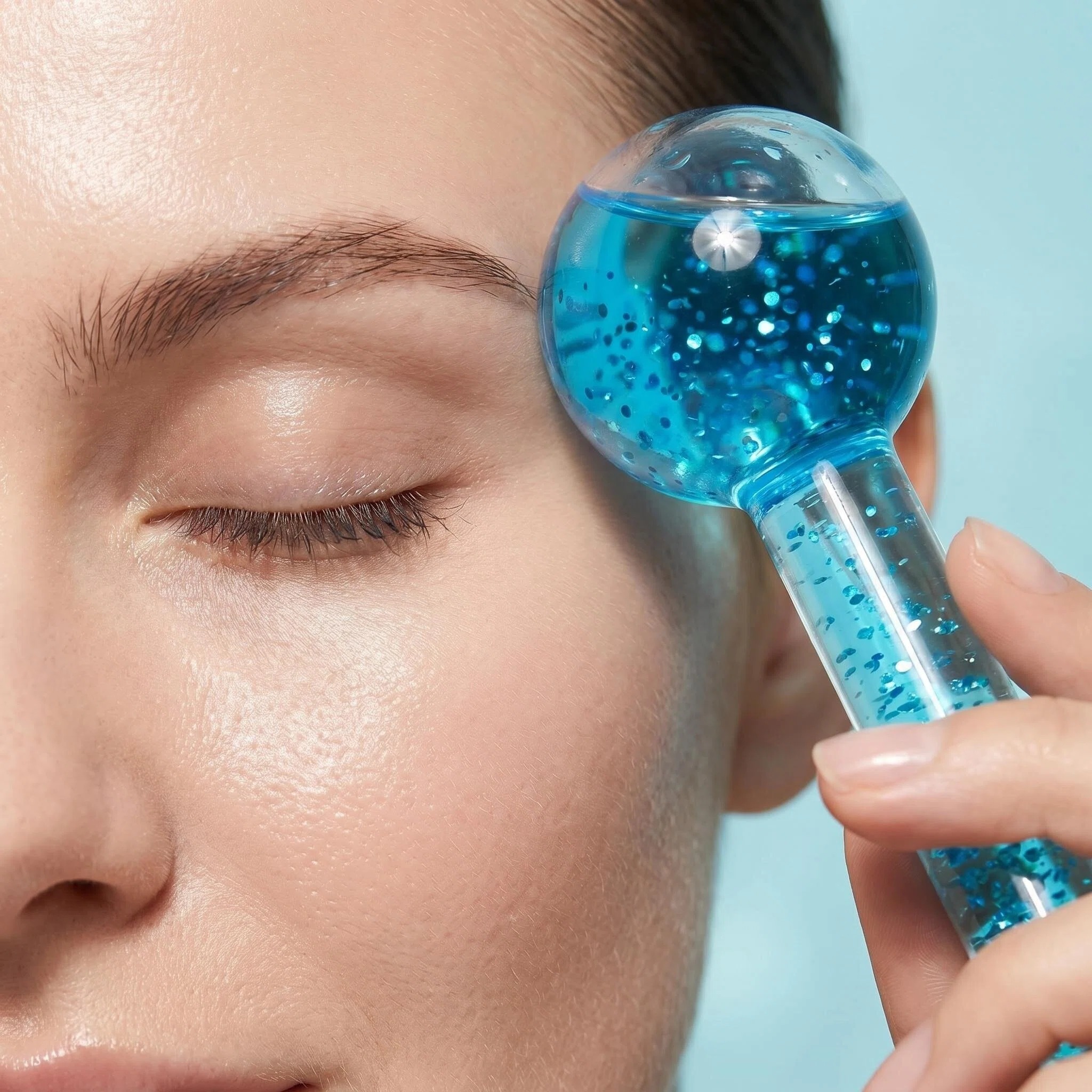 Glass Ice Roller Facial Massager with Cold Massage Balls for Face Body &amp; Eye Care-Wrinkle Remover &amp; Firming Custom Logo Printed