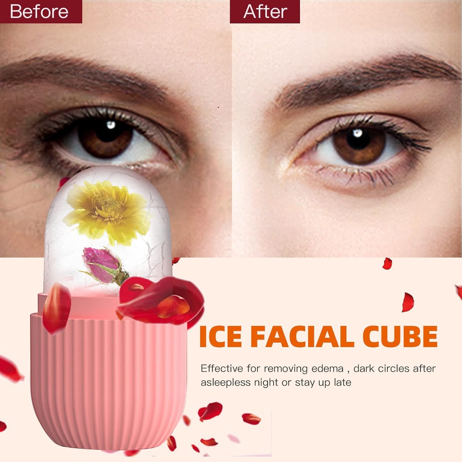 Beiqili Silicone Ice Cube Facial Contouring Ice Mold Roller 5 Colours Frozen Face Massager 105g for Beauty