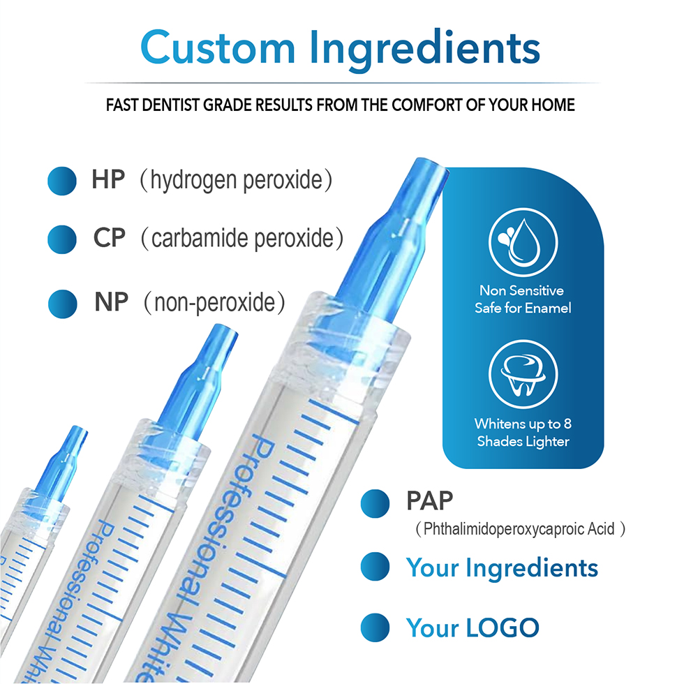 Customized Wireless LED Light Teeth Whitening Gel Tooth Whitening Kit
