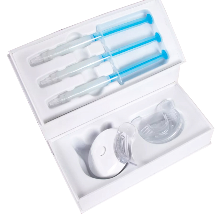 RIJIE SMILE CE Certified Wireless LED Teeth Whitening Kit Cold Light Non-Peroxide Gel 10 Min Timers 5 LED Lamps Luxury Gift Box