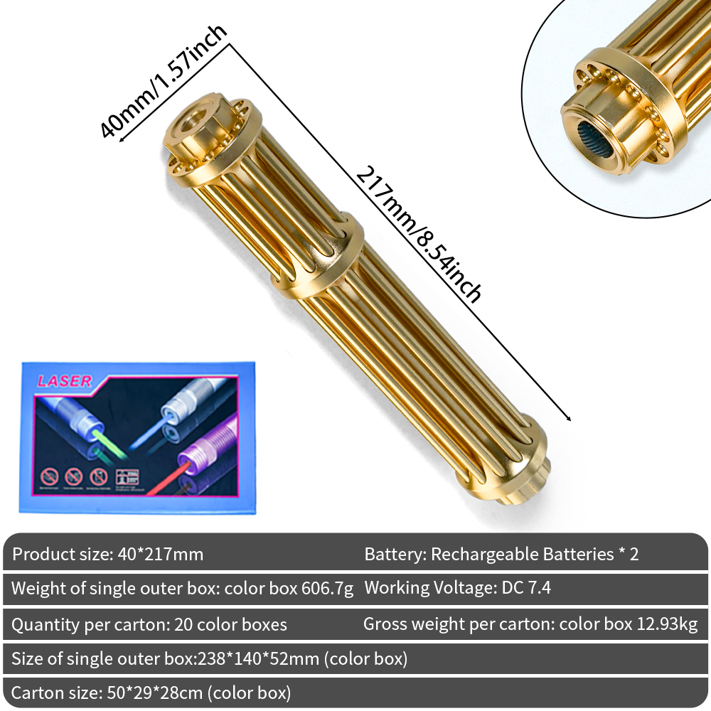 Blue Laser Pen For Burning And Targeting With Long Range, Rechargeable Battery For Professional And Outdoor Use