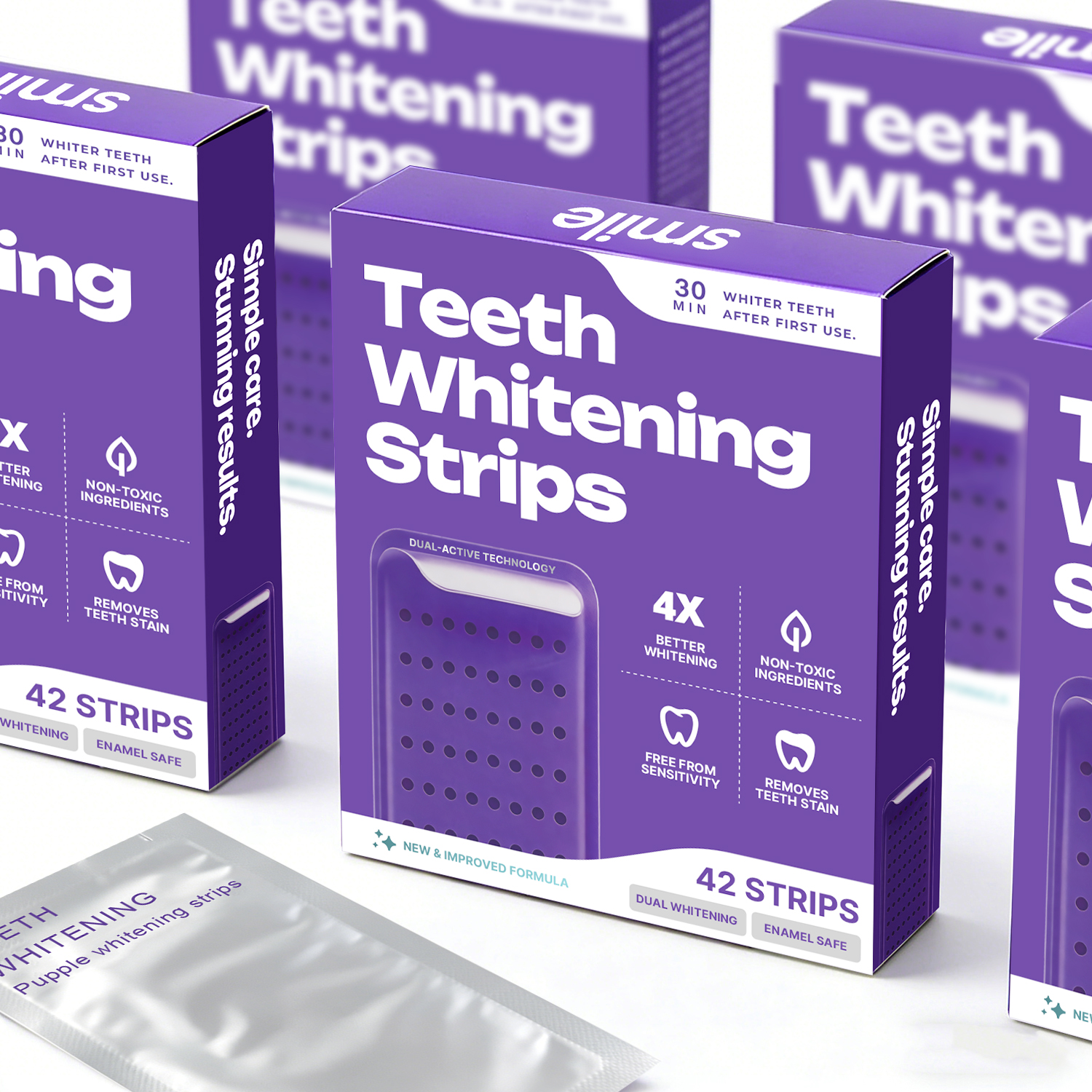 Purple Tooth Whitening Strips Tooth Stain Treatment Purple Teeth Whitening Strips Combining Whitening and Color Correction