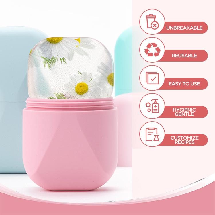 Wholesale Customization Facial Beauty Ice Roller Skin Care Tools Silicone Ice Face Roller