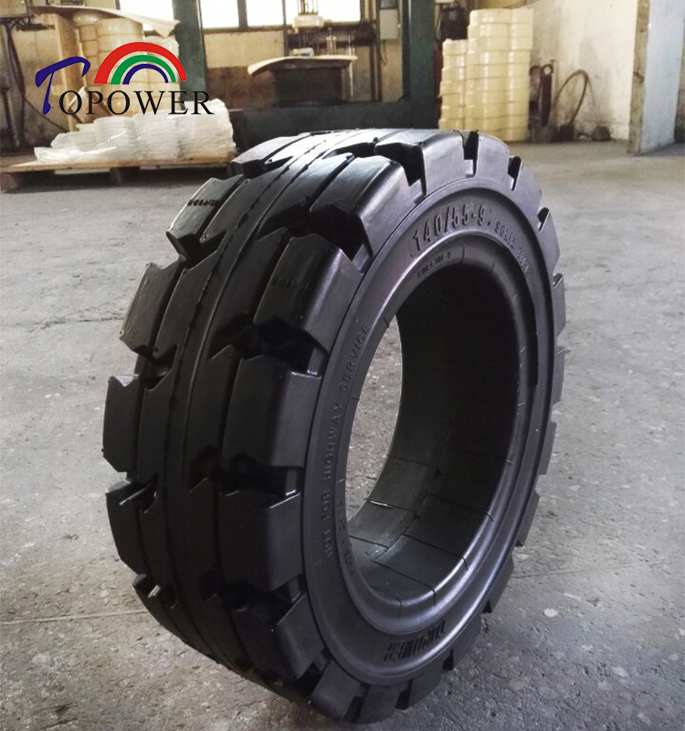 140/55-9 Electric Forklift New Pattern Solid Tire High Mileage Rubber Wheel Tyre