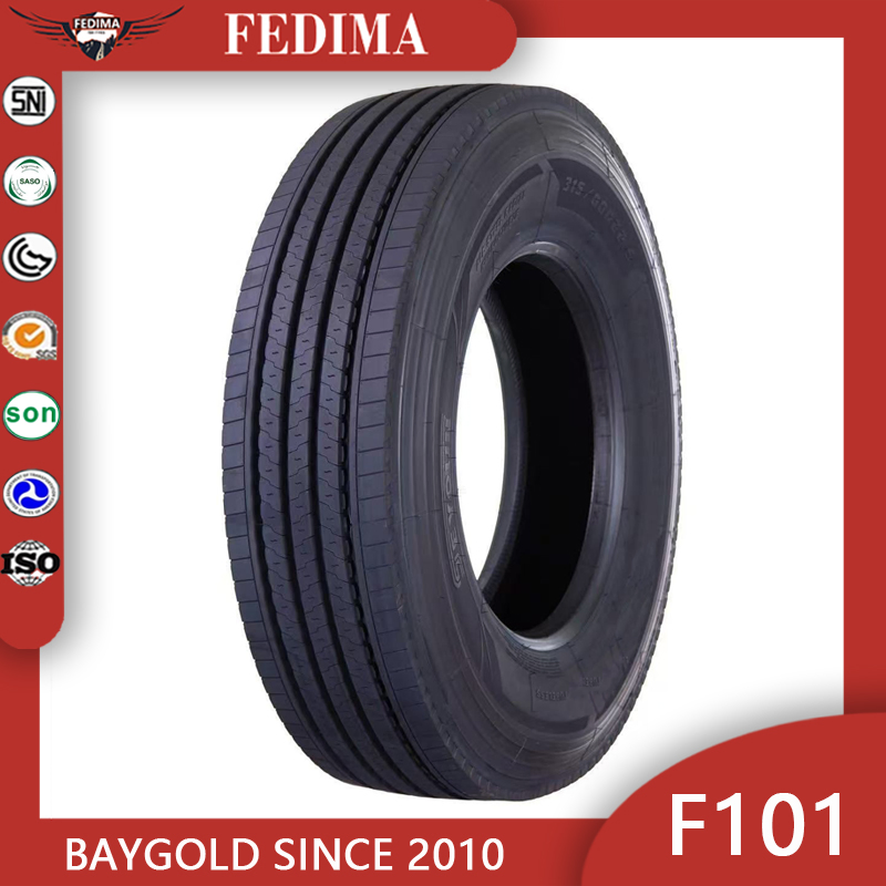 Fedima/Hankook/Yokohama Durable 315/80r22.5 22pr Tubeless Truck Tire Heavy Load Capacity High Mileage