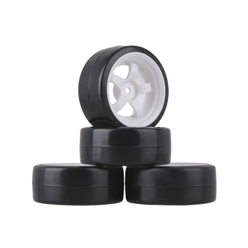 1/10 RC Touring Car Wheels Scale Tires with Black Rim