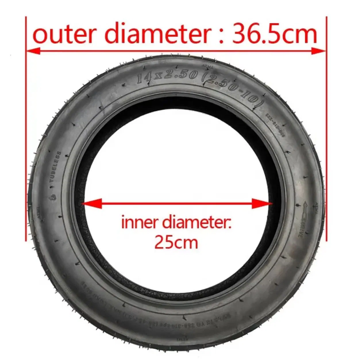 Wholesale Price: 14 * 250 High-Quality 14-Inch Tubeless Electric Vehicle Tires