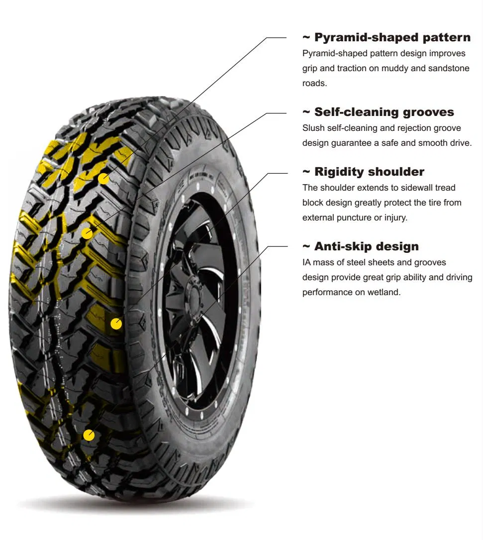 White Letter at Mt 4X4 SUV Tire off Road All Terrain Mud Terrain Tires M/T Gso ECE Por Grenlander Snow Winter Studdable Car Tyres Yusta Comforser Roadcruza