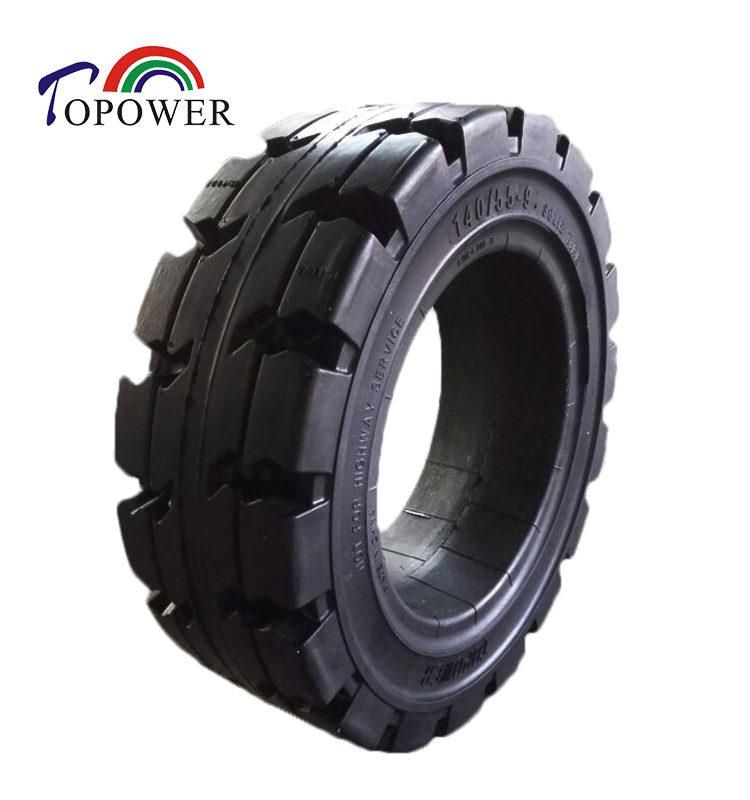 140/55-9 Electric Forklift New Pattern Solid Tire High Mileage Rubber Wheel Tyre