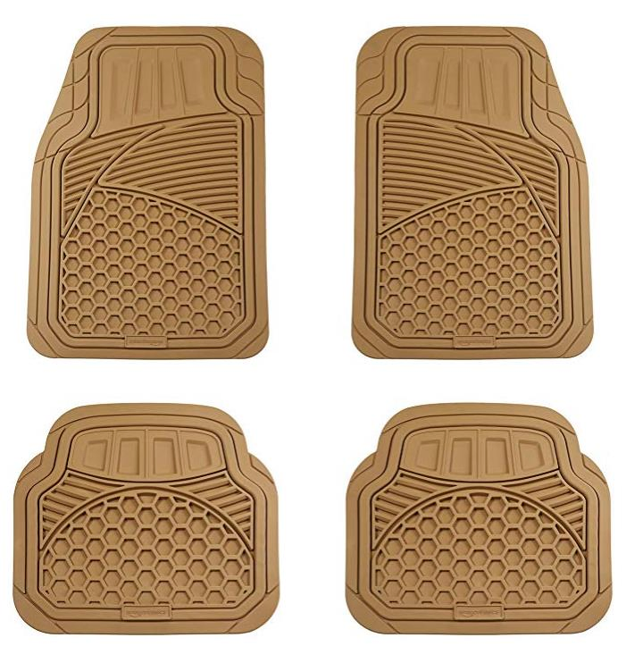 Fundamentos 4 Alfombrilla de Piso para Coche de Alta Resistencia, Beige