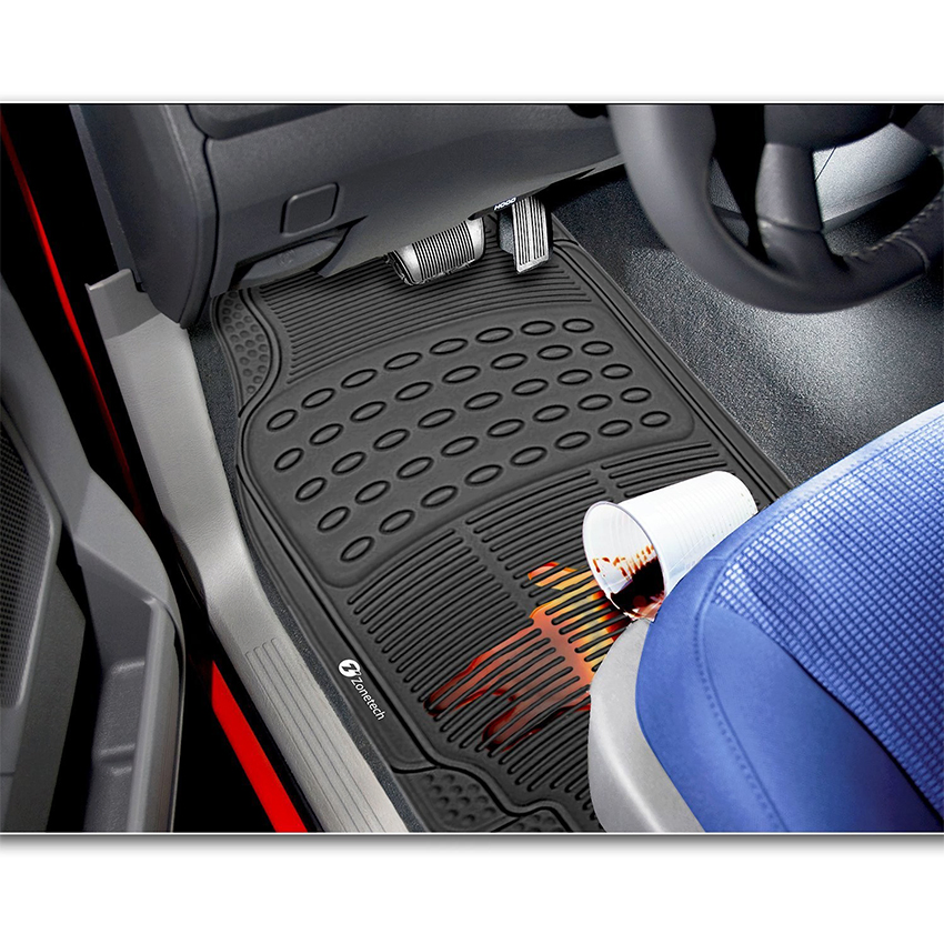 4PCS Alfombrillas de goma universales para automóviles Protección contra todas las condiciones climáticas