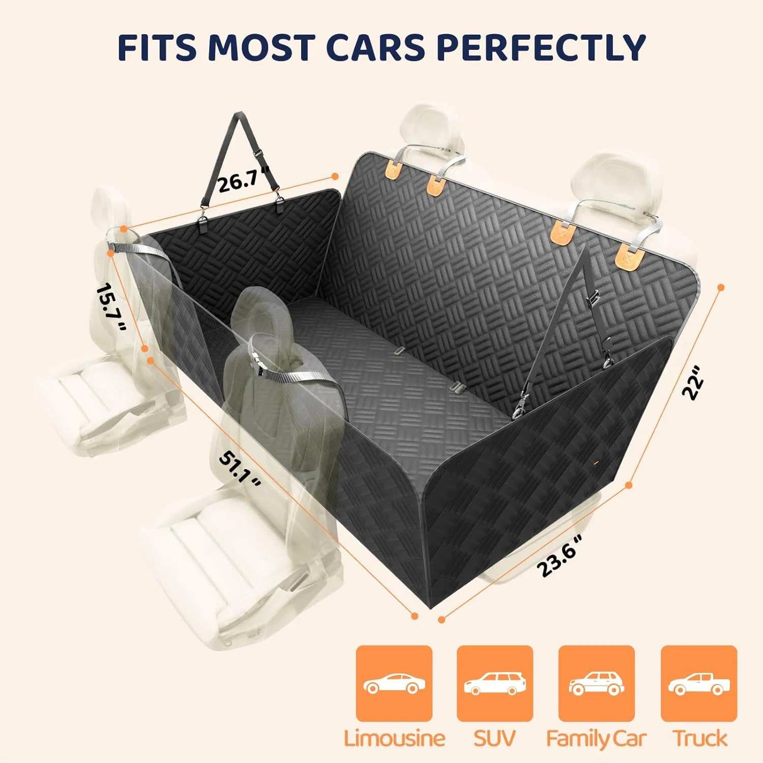 Soporte de tablero duro impermeable antideslizante para mascotas en el automóvil