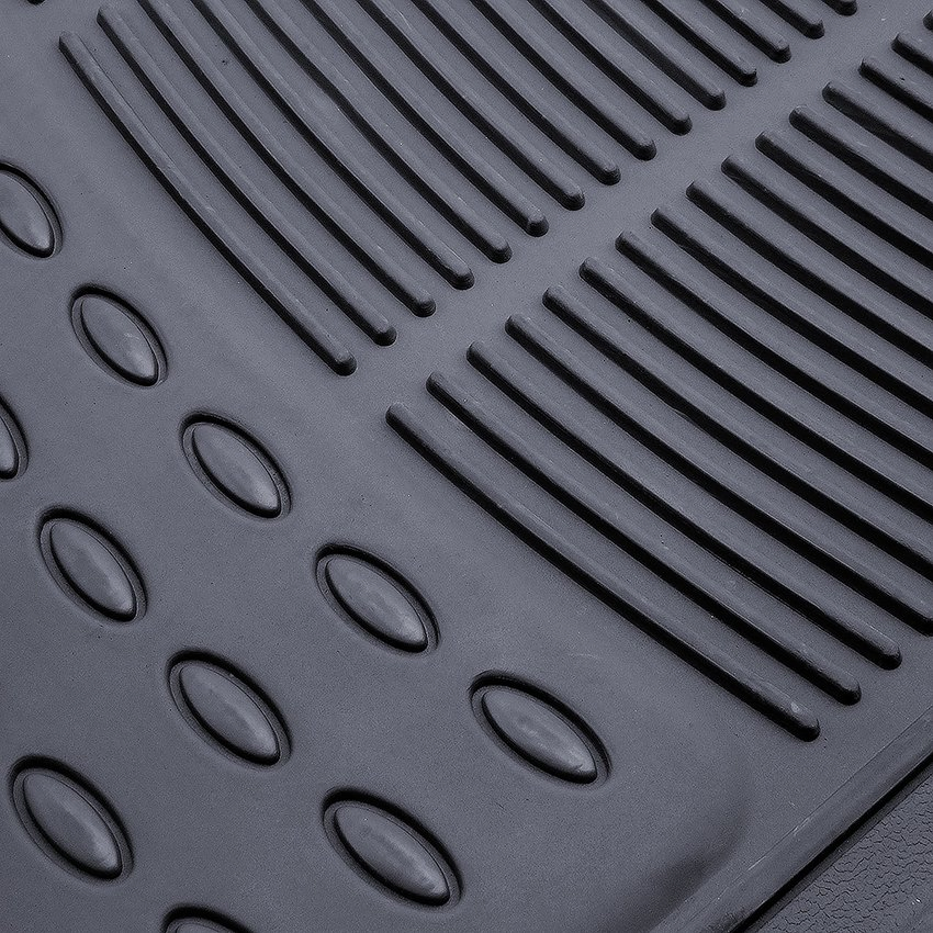 Mats de Piso de Goma Universales 3PCS Protección para Todas las Climas en Color Gris - Ajuste Semi Personalizable Recortable