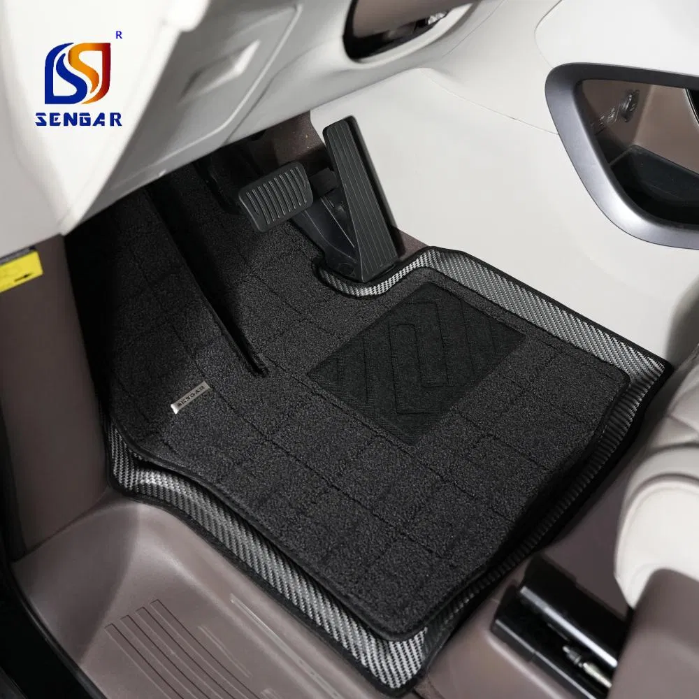 Diseño Personalizado Patrón de Tejido de Fibra de Carbono Alfombrilla de Coche de Lujo
