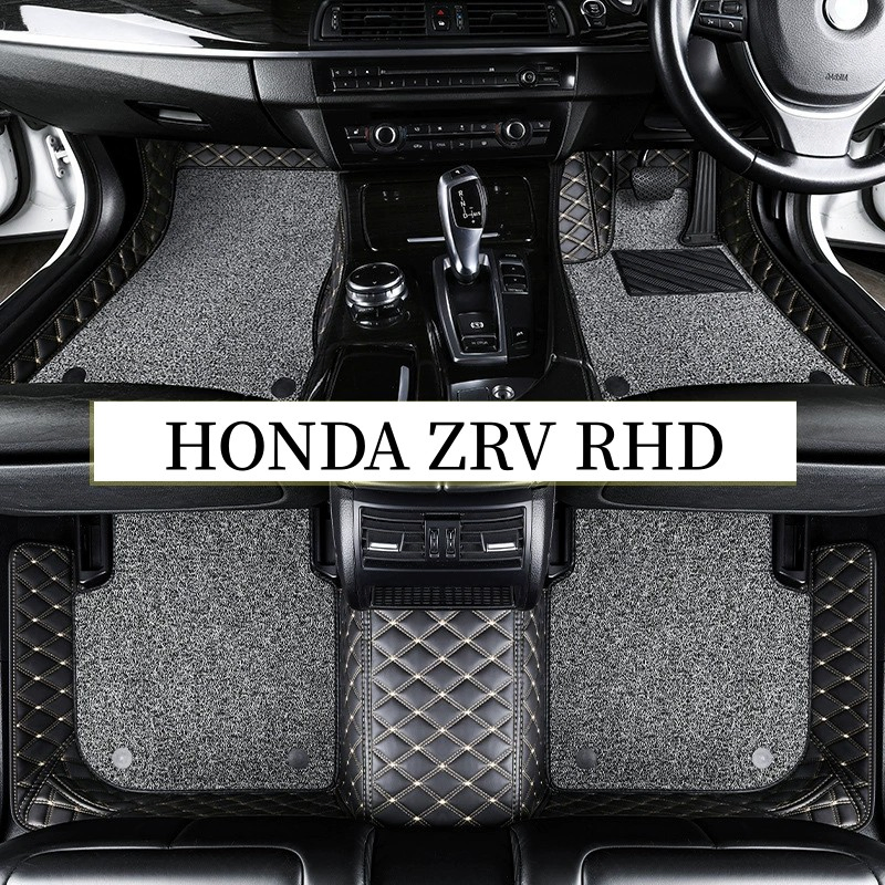 1 Juego 3D Alfombrillas de goma para automóvil de doble capa, protección para todas las condiciones climáticas, totalmente cubiertas y antideslizantes para Honda Zrv Rhd