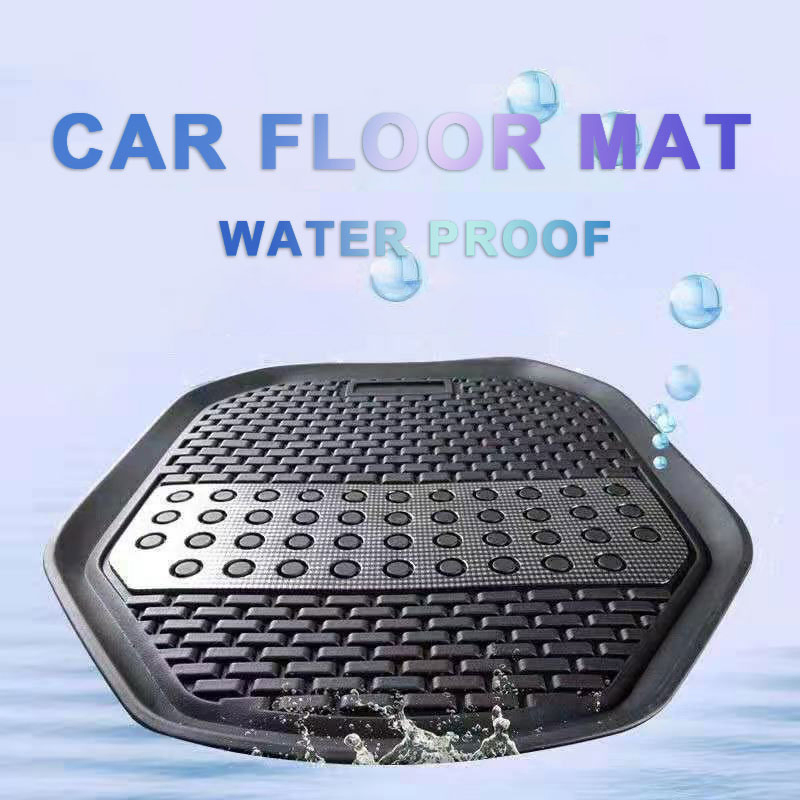 Alfombrillas de Piso de Goma PVC Negros Universal Fit King Kong Sequins, Protección Todo Clima, Se Ajusta a la Mayoría de Coches, SUVs, Camiones 4 Pieza