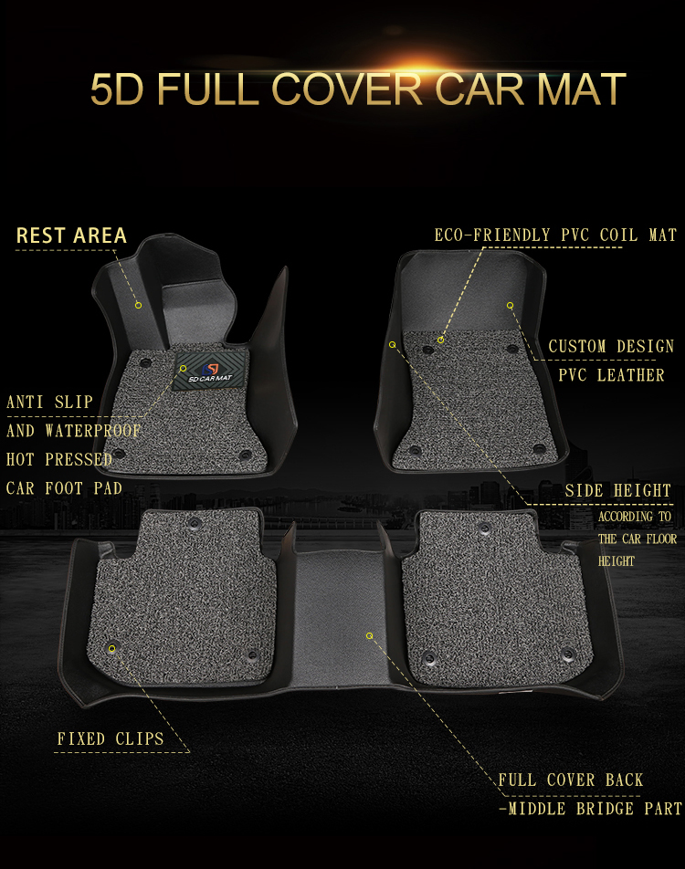 Venta Caliente Alfombrillas de Cuero Personalizadas para Automóviles Alfombra de Piso Adaptable a Todos los Modelos Nuevo Estilo Fácil de Limpiar Alfombrilla de Lujo para Automóvil
