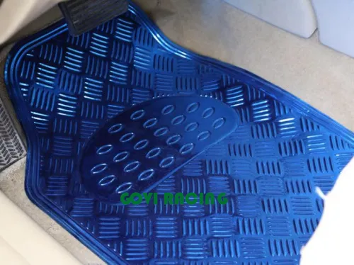 Alfombrillas de piso de PVC azules universales para coche SUV