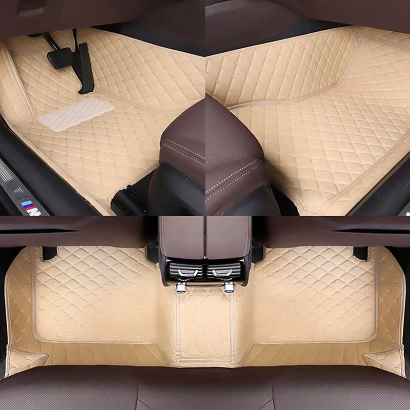 Alfombrillas Antideslizantes Prensadas en Caliente 5D para BMW 7 Serie F01 F04 2009-2012 Sedán Alfombrillas de Piso de Coche de Lujo de Cuero