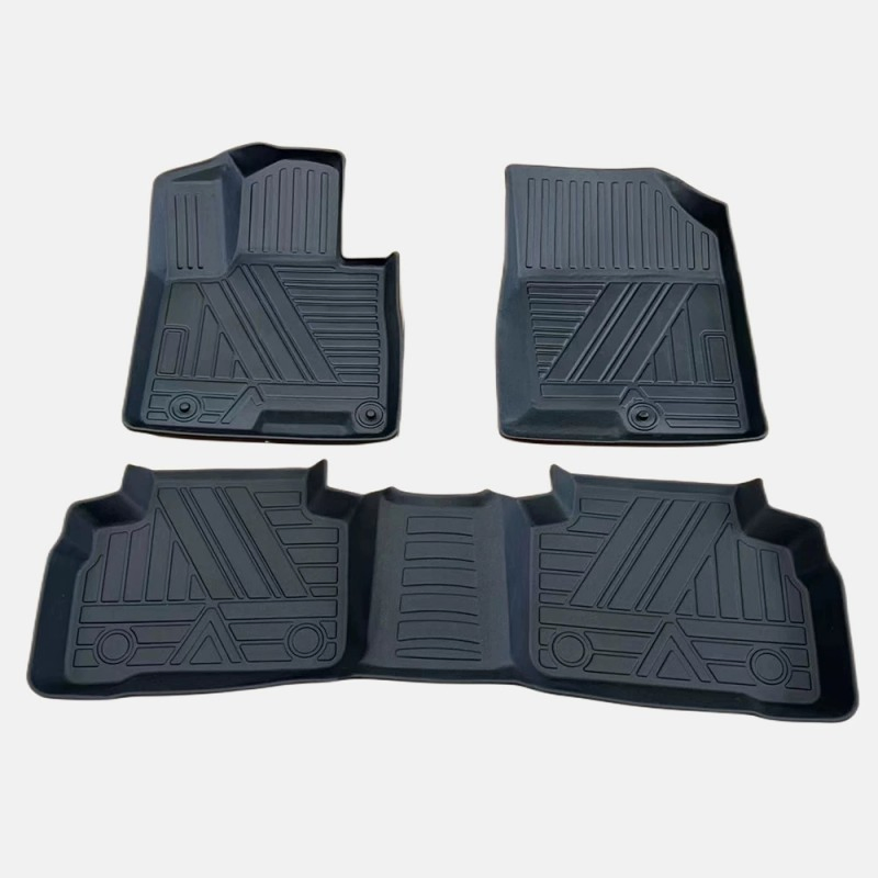 4 Alfombrillas de piso universales de TPE para automóviles PCS, doble capa, protección contra todas las condiciones climáticas, totalmente cubiertas, antideslizantes para KIA