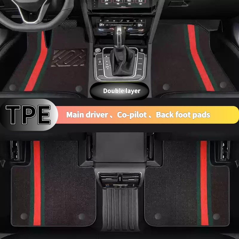 Alfombrilla de coche de lujo para todas las estaciones de doble capa multicolor de TPE, diseñada específicamente para Benz