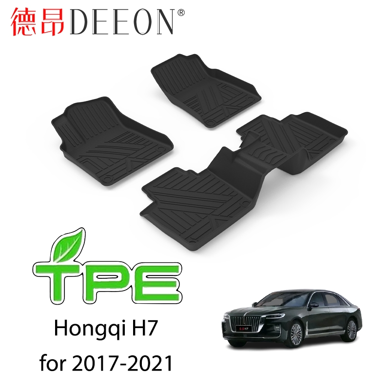 Alfombrillas de suelo de TPE sin olor a goma Deeon para 2017-2021 Hongqi H7