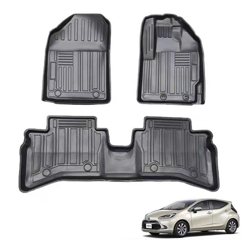Tapete de piso TPE adecuado para Aqua Prius, tapete de piso guardia para todo clima, forros de piso para conducción a la derecha, tapete de piso impermeable para automóvil